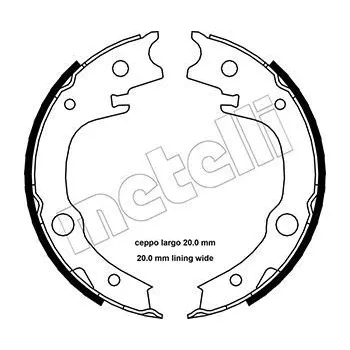 Brzdová čelist Sada brzdových čelistí, parkovací brzda METELLI 53-0443
