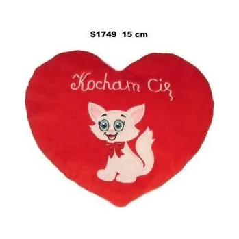 plyšák Poduszka Serce kotek 15cm