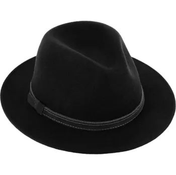 Klobouk Fiebig - Headwear since 1903 Cestovní černý voděodolný klobouk vlněný od Fiebig s menší krempou a ušní klapky Velikost: 61 cm (XL)