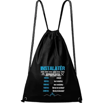 Městský batoh DOBRÝ TRIKO Bavlněný batoh Hodinová sazba instalatér Barva: Černá