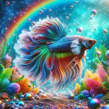 Mozaiková sada HUACAN DIAMOND PAINTING - DIAMANTOVÁ MOZAIKA - RYBA 10