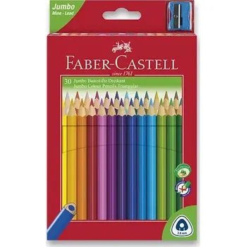 Kresba Pastelky Faber-Castell Junior Triangular - 30 barev + ořezávátko