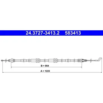 Lanko parkovací brzdy Tažné lanko, parkovací brzda ATE 24.3727-3413.2