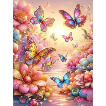 Mozaiková sada HUACAN DIAMOND PAINTING - DIAMANTOVÁ MOZAIKA - MOTÝL 15