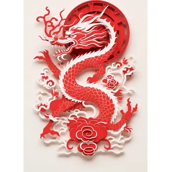 Plakát Plakát Červený Drak bez rámu 61 x 91,5 cm