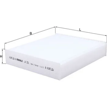 Ventilátor topení a klimatizace Filtr, vzduch v interiéru MAHLE LA 251