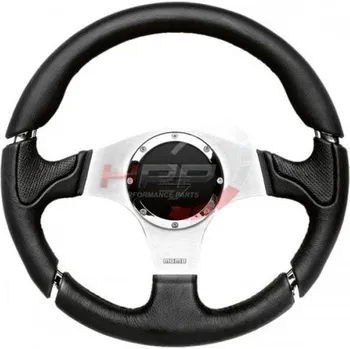 Auto-moto Volant Momo Millenium Sport 320mm - černý/stříbrný - kůže (homologace)
