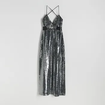 Dámské šaty Reserved - Flitrové maxi šaty - vícebarevná - 044DX-MLC - 044DX-MLC-M