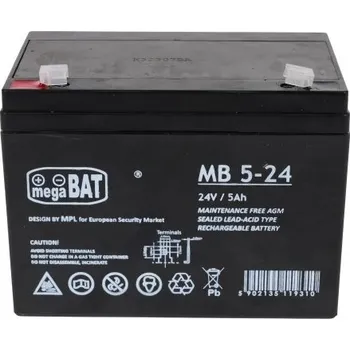Dětské elektrovozidlo MegaBAT MB 5-24 VRLA AGM Akumulátor 24V 5Ah Gelová nabíjecí baterie