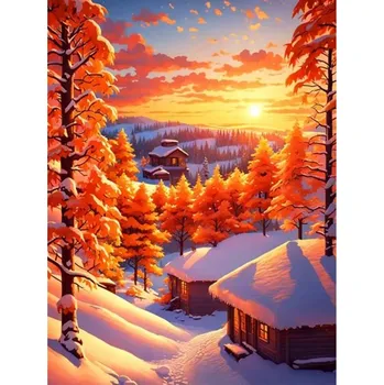 Mozaiková sada HUACAN DIAMOND PAINTING - DIAMANTOVÁ MOZAIKA - ZIMNÍ 18