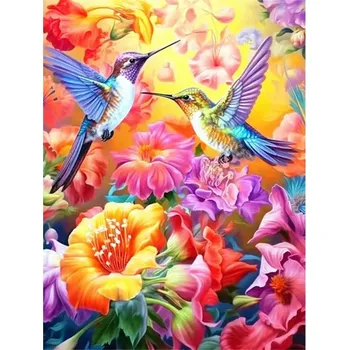 Mozaiková sada HUACAN DIAMOND PAINTING - DIAMANTOVÁ MOZAIKA - KOLIBŘÍK 04