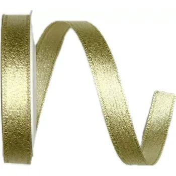 Stuha Stuha saténová STARDUST GOLD zlatá 10mm x 2m (9,-Kč/m) (Stuha saténová, zlatá, oboustranná, matná)