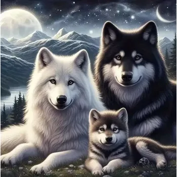 Mozaiková sada HUACAN DIAMOND PAINTING - DIAMANTOVÁ MOZAIKA - VLK 15