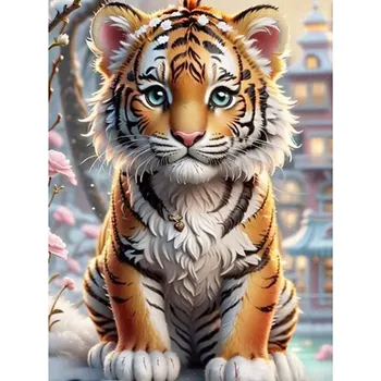 Diamantové malování HUACAN DIAMOND PAINTING - DIAMANTOVÁ MOZAIKA - TYGR 28