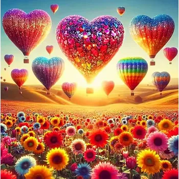 Diamantové malování HUACAN DIAMOND PAINTING - DIAMANTOVÁ MOZAIKA - BALÓNY 04