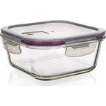 dóza LORA čtverc. 0,75l 15,5x15,5x6,5cm skl.+PP víčko TRA/BORDO