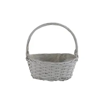 Úložný box proutěný bílý koš s uchem