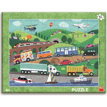 Dětské zboží Dino Papírové puzzle Dopravní prostředky 40 dílků