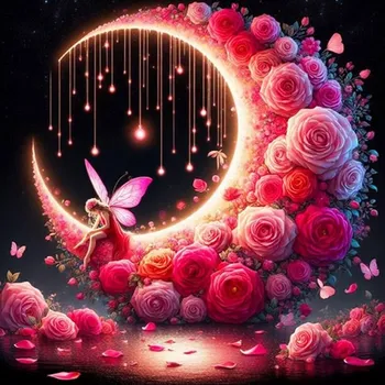 Diamantové malování HUACAN DIAMOND PAINTING - DIAMANTOVÁ MOZAIKA - MĚSÍC 17