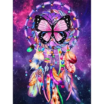 Diamantové malování HUACAN DIAMOND PAINTING - DIAMANTOVÁ MOZAIKA - LAPAČ SNŮ 07