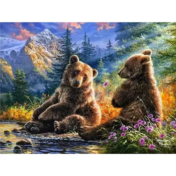 Diamantové malování HUACAN DIAMOND PAINTING - DIAMANTOVÁ MOZAIKA - LESNÍ 03