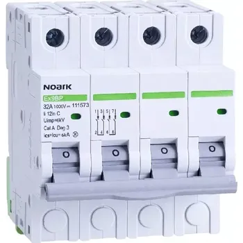 Jistič Noark 111569 Ex9BP 4P DC100V C13 DC jistič 6 kA pro PV aplikace, char.C, 13 A, 1000 V DC, 4pól (Ex9BP 4P DC1000V C13 DC)