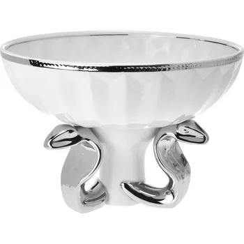 Leander 1907, Loučky u Karlových Varů Mísa na noze 28,5 cm "Tři kobry" platina