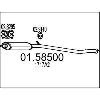 Tlumič výfuku Střední tlumič výfuku MTS 01.58500