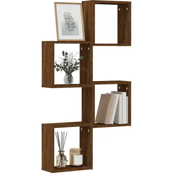 police Nástěnné police kostky 4 ks hnědý dub 30 x 15 x 30 cm Hnědá815886