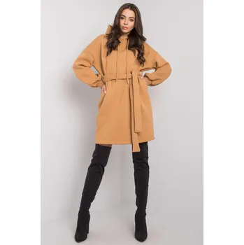 Dámské šaty BASIC FEEL GOOD Bavlněné šaty s kapsami a kapucí camel Velikost: S/M