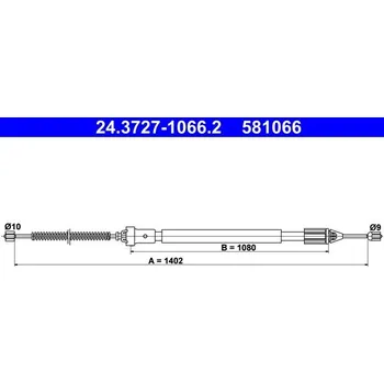 Lanko parkovací brzdy Tažné lanko, parkovací brzda ATE 24.3727-1066.2
