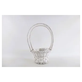 Proutěný koš bílý, sada 2 ks