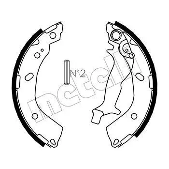 Brzdová čelist Sada brzdových čelistí METELLI 53-0178