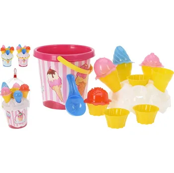 Hračka na písek sada na písek dětská VĚDRO ZMRZLINKA + příslušenství PH mix barev