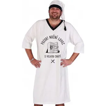 Dámské noční prádlo Noční košile Pozor noční lovec! - velikost XL, Barva Bílá