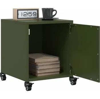 Noční stolek vidaXL Noční stolky 2 ks hořčicově 36 x 39 x 43,5 cm ocel [846617] Barva: Zelená