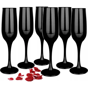 Sklenice Sada 6 Skleničky na šampaňské GLASMARK Prosecco 6 Ks černé, vysoké 200 Ml