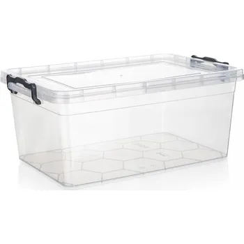 Úložný box box úložný GEMA 14l, 42x27x18cm, víko, klip, PH ŠE/TRA