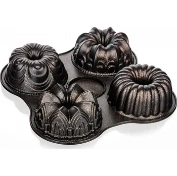 Forma na pečení forma 4 bábovky 14cm MAJESTIC Margarita nepřiln.povrch, litá