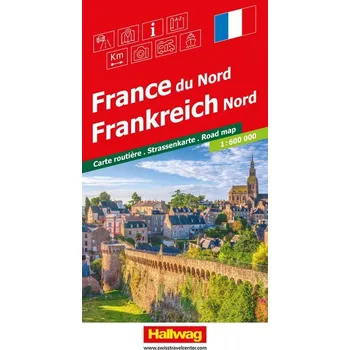 Frankreich Nord Strassenkarte 1:600 000 - Hallwag Kümmerly+Frey AG [DE-EN-ES-FR-IT-NL] (2023, Karta, Hallwag Karten Verlag)