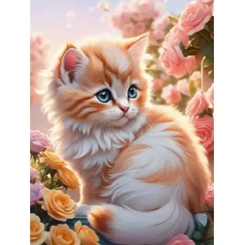 Diamantové malování HUACAN DIAMOND PAINTING - DIAMANTOVÁ MOZAIKA - KOČKA 01