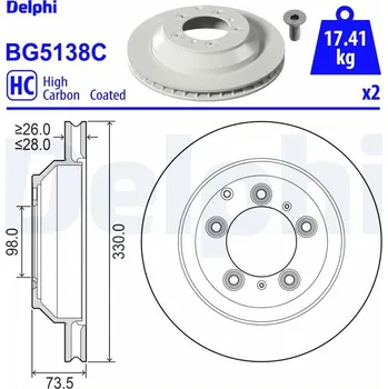 Brzdový kotouč Brzdový kotouč DELPHI BG5138C