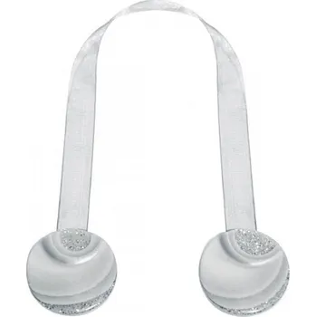 Příslušenství pro záclonu a závěs Dekorační ozdobná spona na záclony a závěsy s magnetem MARLENA stříbrná, Ø 4 cm Mybesthome