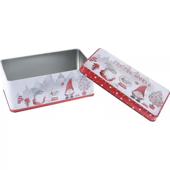 Dóza na potraviny dóza plechová obdél.18x10x7,5cm VÁNOČNÍ