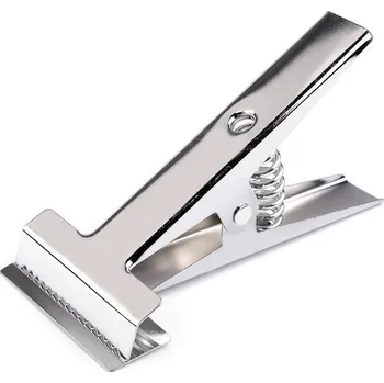 Klip kovový pružinový na látky 8 cm silný - nikl