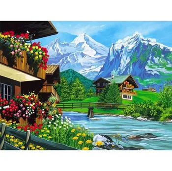 Mozaiková sada HUACAN DIAMOND PAINTING - DIAMANTOVÁ MOZAIKA - HORY 20