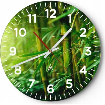 Hodiny Nástěnné hodiny do obýváku 40x40 Rostlina Kulatý Skleněné hodiny Loft Tiché