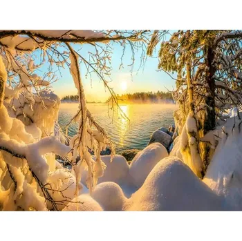 Mozaiková sada HUACAN DIAMOND PAINTING - DIAMANTOVÁ MOZAIKA - ZIMNÍ 19