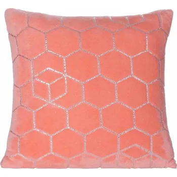 Polštář Polštář GEO korálová 40x40 cm mikrovlákno Mybesthome Varianta: Povlak na polštář, 40x40 cm