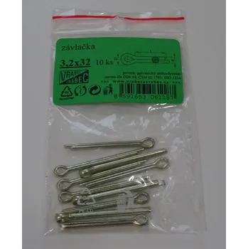 MDtools Závlačky DIN 94 Zn, pozinkované, různé rozměry Velikost: 2.5x36 mm